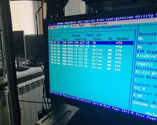 RAID массив из 6 дисков для видеонаблюдения